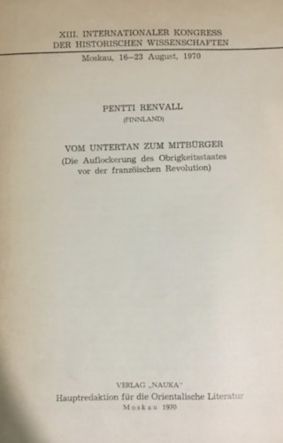 Pentti Renvall - Vom Untertan Zum Mitb�rger