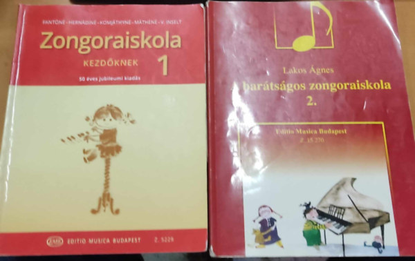 Inselt Katalin, Lakos gnes Kassai Mria - Zongoraiskola kezdknek 1 (50 ves jubileumi kiads) + A bartsgos zongoraiskola 2. (2 ktet)