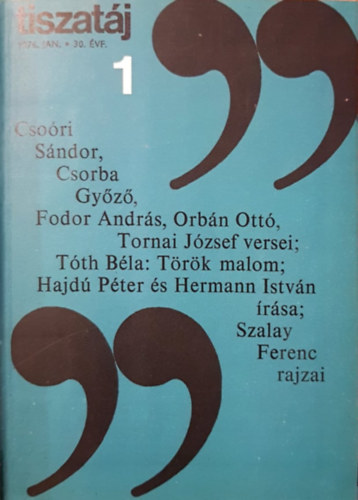 Reguli Ern (szerk.) - Tiszatj 1976. vi vfolyam Janur-Jnius (egybektve)