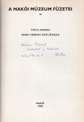 Erdei Ferenc sz�l�h�za