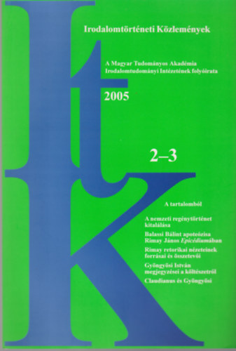 Irodalomtrtneti Kzlemnyek 2005 2-3