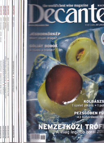 Decanter magazin 2007/1. - 2008/1. (teljes �vfolyam, 11 db. lapsz�m)