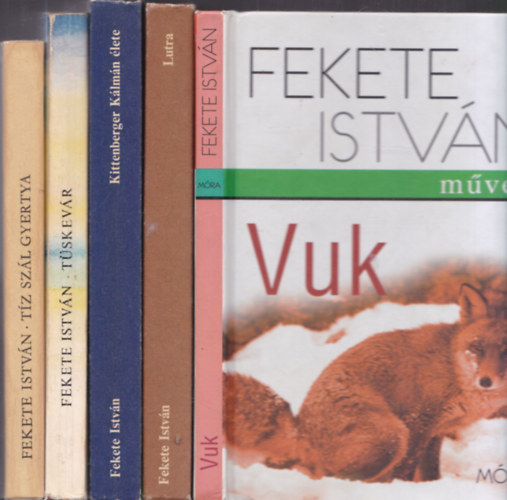 5 db Fekete Istvn m: Vuk + Lutra + Kittenberger Klmn lete + Tskevr + Tz szl gyertya
