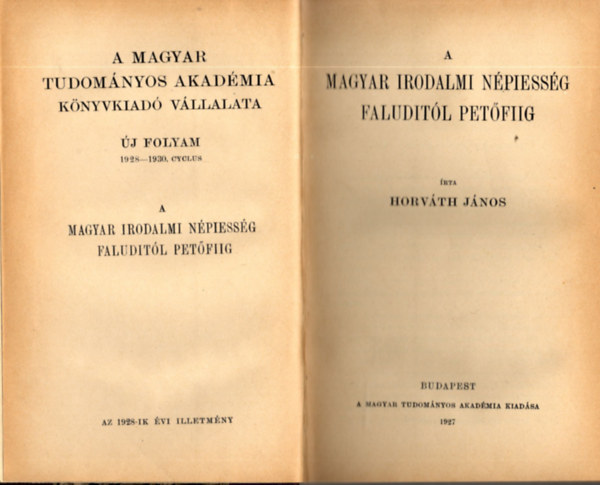 A magyar irodalmi n�piess�g Faludit�l Pet�fiig