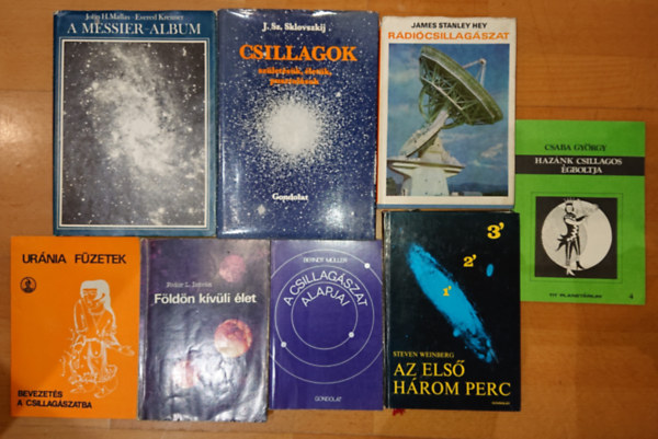 8 db csillagszattal foglalkoz knyv:Csillagok, A Messier-album, A csillagszat alapjai, Fldn kvli let, Bevezets a csillagszatba, Az els hrom perc, Rdicsillagszat, Haznk csillagos gboltja