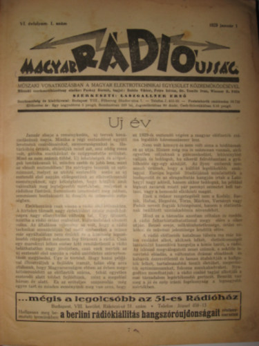 Laszgallner Ern  (Szerkeszt) - Magyar Rdi ujsg VI. vfolyam 1-52. szm (teljes vfolyam) 1929