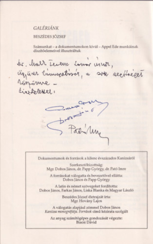 Kanizsa kilencszz ves - Dokumentumok s forrsok Kanizsrl 1993. szeptember-oktber XXIII. vf. 9-10. szm  dediklt