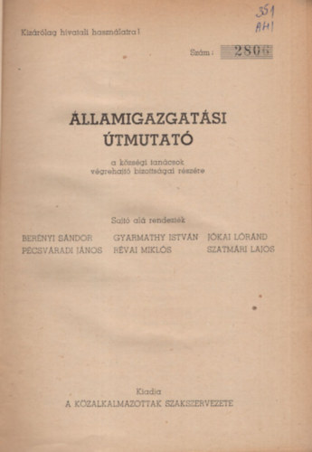 llamigazgatsi tmutat - A kzsgi tancsok vgrehjat bizottsgai rszre