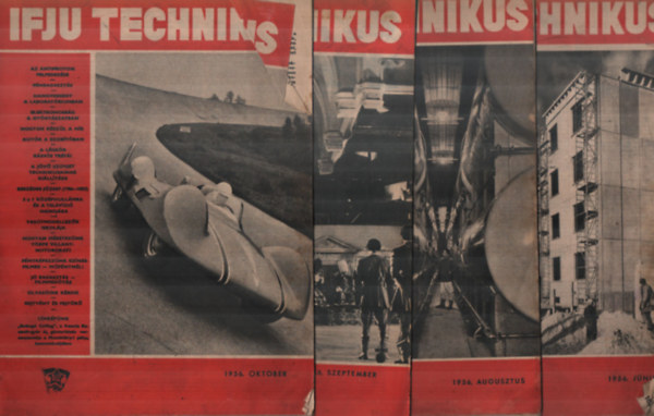 8 db Ifj� technikus 1956/janu�r, febru�r, m�rcius, m�jus, j�nius, augusztus, szeptember, okt�ber sz�mok egy�tt.