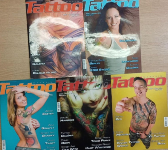 5 db Tattoo magazin: 2007. janur, mrcius, mjus, jlius, oktber