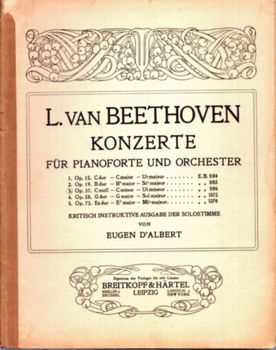 L. van Beethoven - L. van Beethoven konzerte fr Pianoforte und Orchester