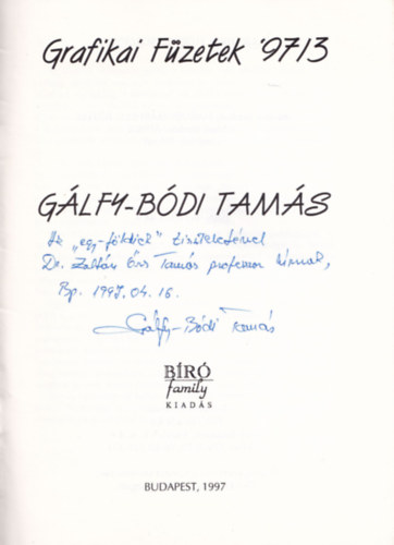 Grafikai Fzetek '97/3 - Glfy-Bdi Tams