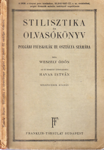 Stilisztika s olvasknyv (a polgri fiiskolk III. osztlya szmra)