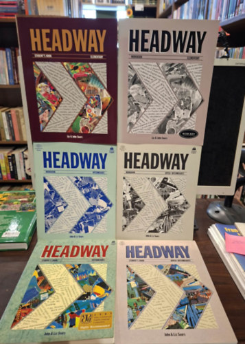6 db angol nyelvk�nyv, K�NYVMENT� AJ�NLAT: Headway Elementary Workbook+Student's Book, Headway Upper-Intermediate Workbook+Student's Book, Headway Intermediate Workbook+Student's Book