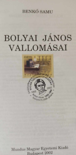 Bolyai Jnos vallomsai