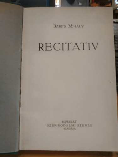 Recitativ (I. kiads)