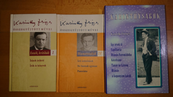3 gyjtemnyes ktet Karinthy Frigyes letmvbl: Esszk, kritikk 1., Humoreszkek 4., Karinthysgok