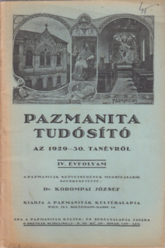 Pazmanita tudst az 1929-30. tanvrl