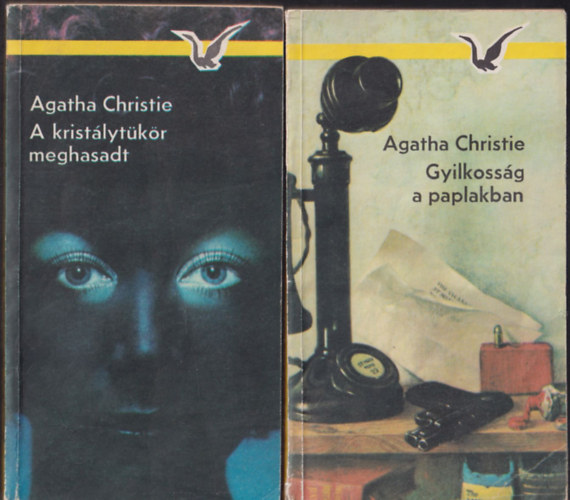 Agatha Christie k�nyvek (2db.): Gyilkoss�g a paplakban + A krist�lyt�k�r meghasadt