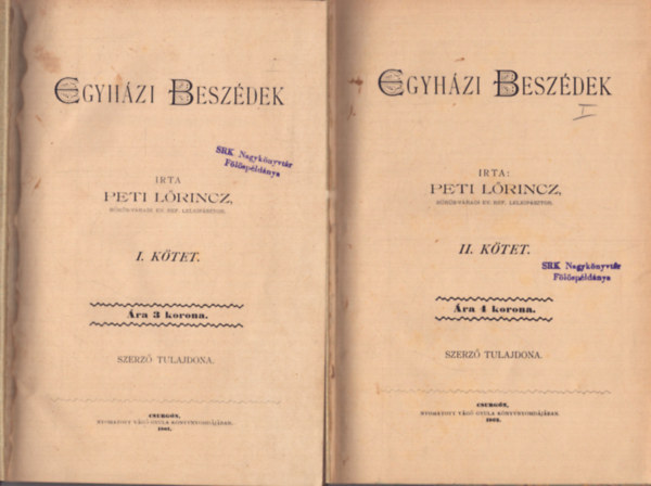 Egyhzi beszdek I-III. (1901)