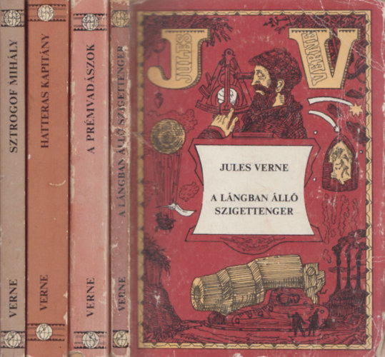 4 db Jules Verne: A lngban ll szigettenger + A prmvadszok + Hatteras kapitny + Sztrogof Mihly