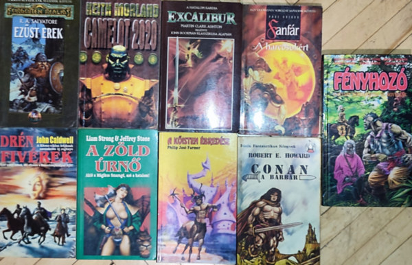 R. A. Salvatore, Martin Clark Ashton, Paul Briand, Caldwell- Novk- Renier- Kight Keith Morland - 9db fantasy regny - R. A. Salvatore-Ezst erek; Keith Morland-Camelot 2020; Martin Clark Ashton-Excalibur; Paul Briand-Fanfr a harcosokrt; Caldwell- Novk- Reiner- Kight-Fnyhoz (fantasy kisregnyek s novellk); stb. (tbbi szerz 