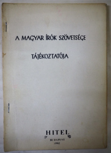 A magyar rk szvetsge tjkoztatja 1982