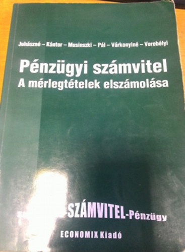 Pnzgyi szmvitel - a mrlegttelek elszmolsa