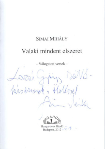 Valaki mindent elszeret - Vlogatott versek - dediklt