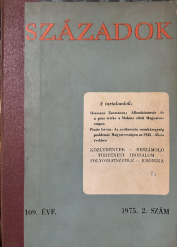 Sz�zadok 109. �vf. (1975) 1. sz�m