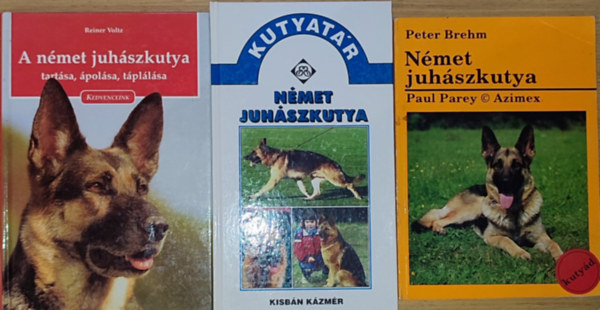 3db nmet juhszkutyval kapcsolatos knyv - Peter Brehm-Nmet juhszkutya, Reiner Voltz-A nmet juhszkutya tartsa, polsa, tpllsa, Kisbn Kzmr-Nmet juhszkutya (Kutyatr)
