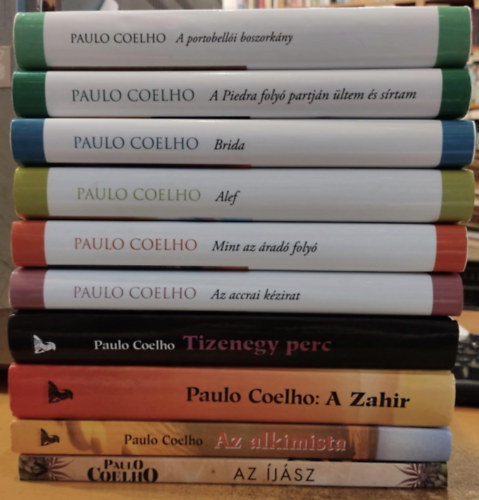 10 db Paulo Coelho: A portobelli boszorkny; A Piedra foly parjn ltem s srtam; Brida; Alef; Mint az rad foly; Az accrai kzirat; Az jsz; Tizenegy perc; A Zahir; Az alkimista