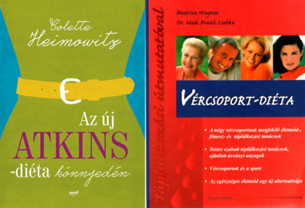 2 db dits knyv: Vrcsoport-dita + Az j Atkins-dita knnyedn