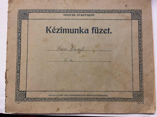 K�zimunka f�zet - Egyedi rajzok a 30-as �vekb�l