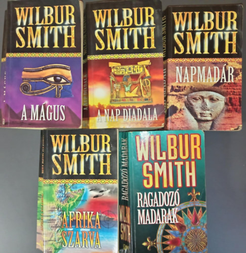 (5db) Wilbur Smith knyvcsomag: A Mgus / A nap diadala / Napmadr / Afrika szarva / Ragadoz madarak