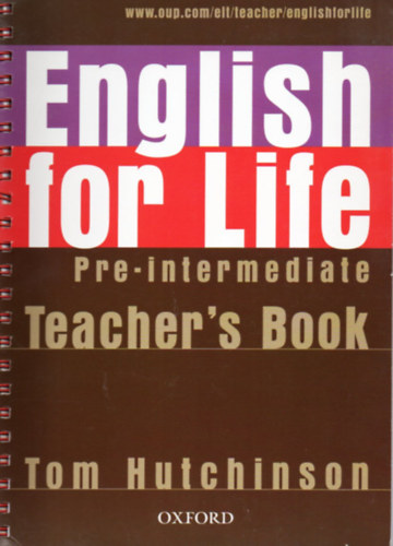 Tom Hutchinson - English for Life Pre-Intermediate Teacher's Book - CD-vel