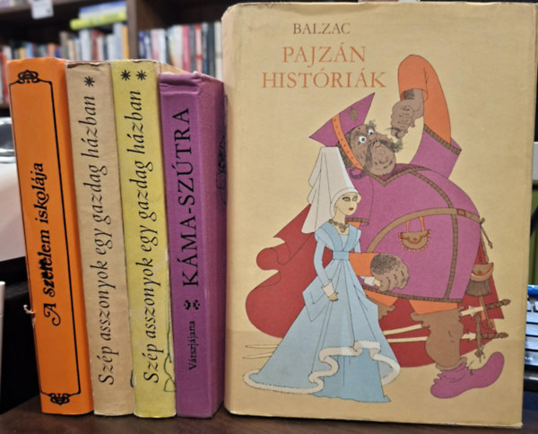4 db-os Pajz�n k�nyvcsomag (5 k�tetben), K�NYVMENT� AJ�NLAT: Pajz�n hist�ri�k, A szerelem iskol�ja, Sz�p asszonyok egy gazdag h�zban I-II., K�ma-sz�tra