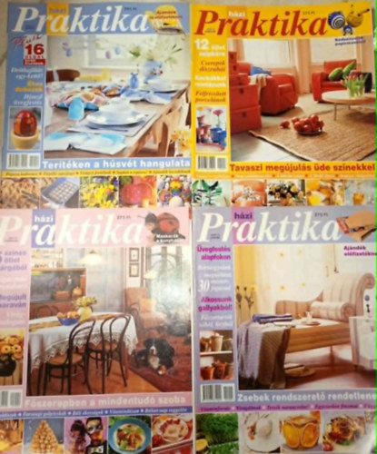4 db. Praktika Magazin - 2001.jan. - 1. szám, 2001.febr. 2. szám, 2001.márc. 3. szám, 2001.ápr. 4. szám (szabás-varrás-kötés-hobby-lakásdivat-kézimunka)