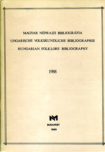 Magyar nprajzi bibliogrfia 1988