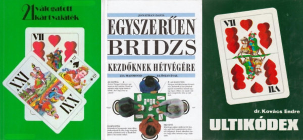 3 db krtyajtk knyv: Ultikdex + 21 vlogatott krtyajtk + Egyszeren bridzs kezdknek htvgre