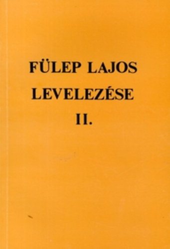 Flep Lajos levelezse II. - 1920-1930