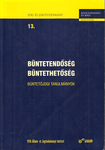 Bntetendsg, bntethetsg (Bntetjogi tanulmnyok)- Jog s jogtudomny 13.