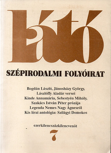 Lt - Szpirodalmi folyirat (VI. vf. 7. szm) 1995. julius