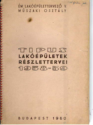 Tipus lakpletek rszlettervei 1958-59