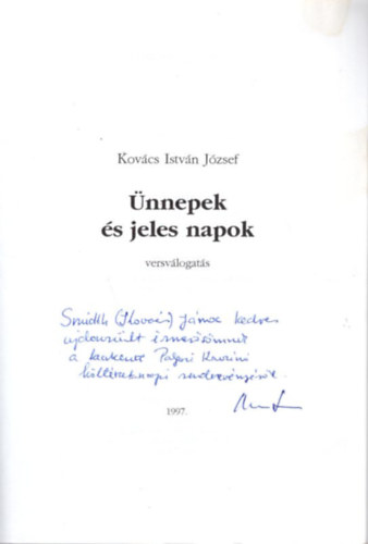 nnepek s jeles napok - versvlogats 1997. - dediklt