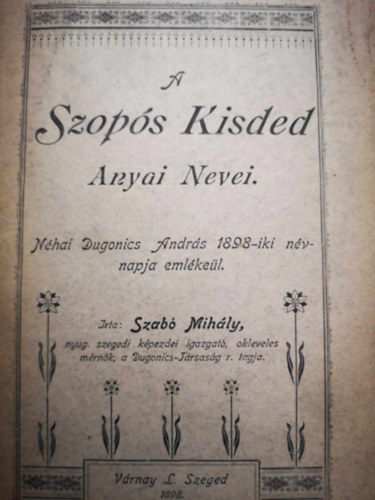 A Szops Kisded Anyai Nevei