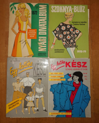 5 divattal kapcsolatos magyar kiadvny a 20. szzad vgrl: Szoknya-Blz, Nyri divatalbum 1972, Nyri divatalbum 1979, Egy-kettre ksz ('88-89 sz, tl), Egy-kettre ksz (1989. tavasz, nyr)