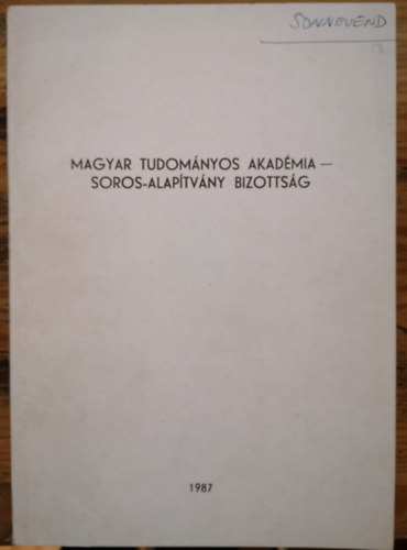 Magyar Tudomnyos akadmia-Soros Alaptvny Bizottsg