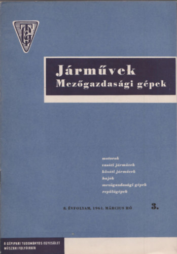 J�rm�vek Mez�gazdas�gi g�pek 8. �vfolyam 3. sz�m