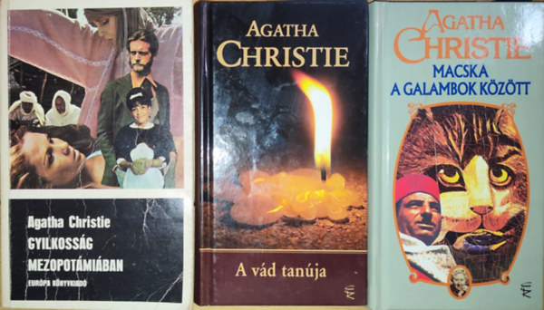 3db Agatha Christie regny - Macska a galambok kztt, A vd tanja, Gyilkossg Mezopotmiban